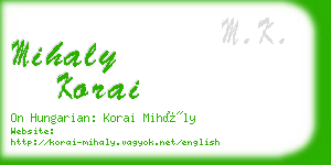 mihaly korai business card